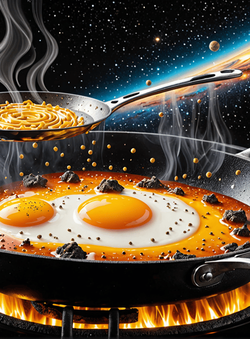 pan, eggs, universe