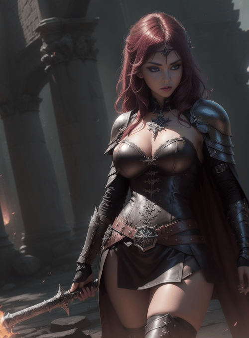 warrior, woman, sword