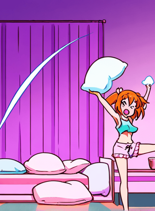 girl, pillow, bedroom