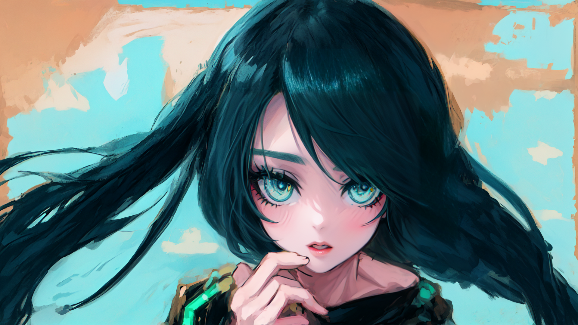 AI generated wallpaper featuring girl, anime, character