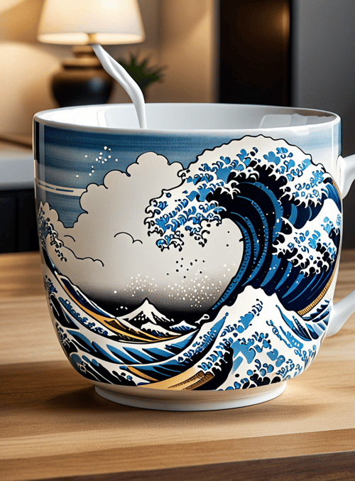 mug, wave, mountain