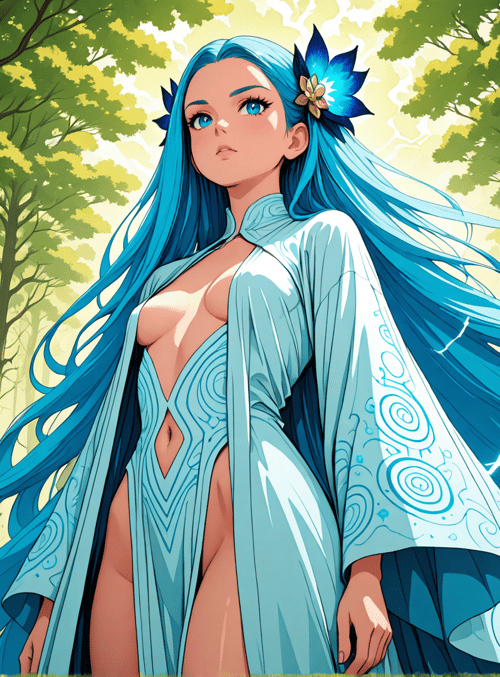 woman, forest, nature, goddess