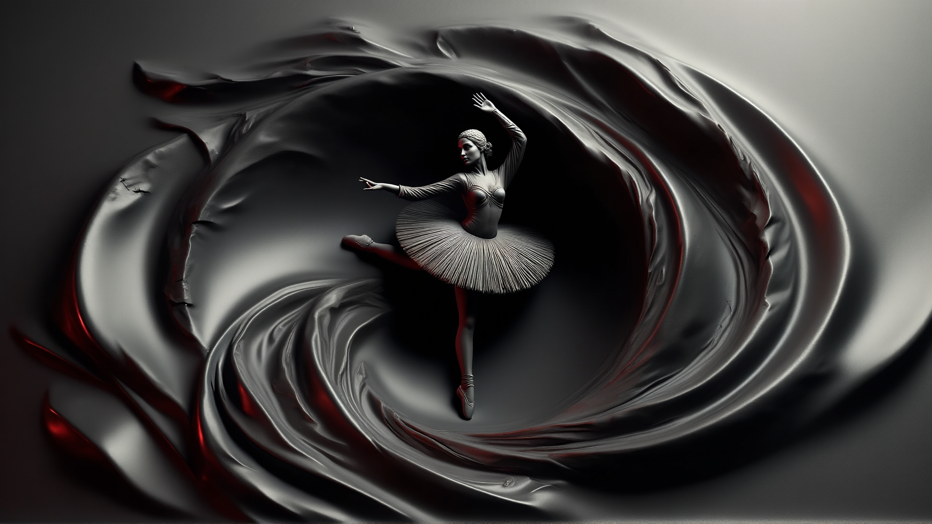 AI generated wallpaper featuring ballerina, swirl