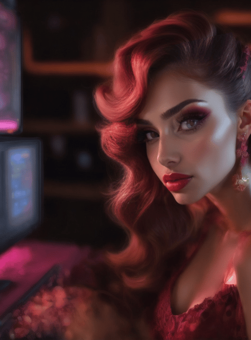 woman, gamer, computer