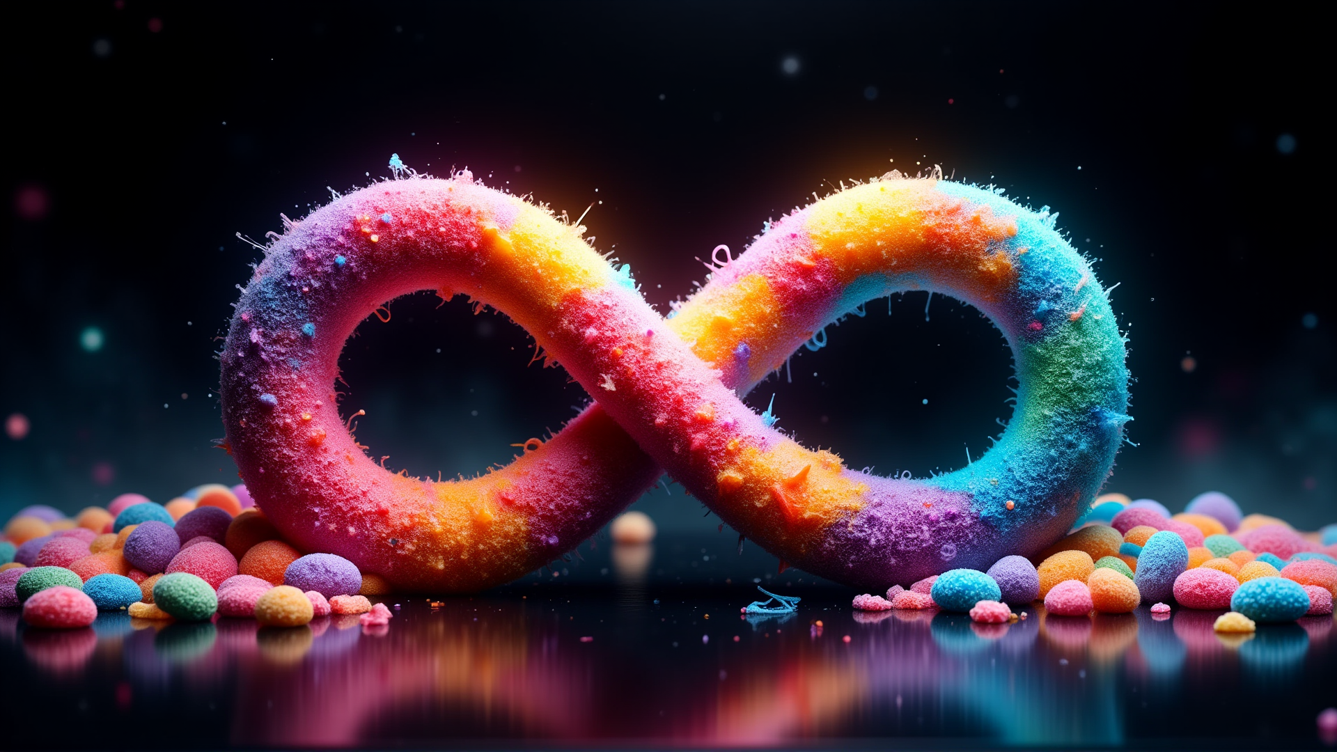 AI generated wallpaper featuring infinity, candy, sweets