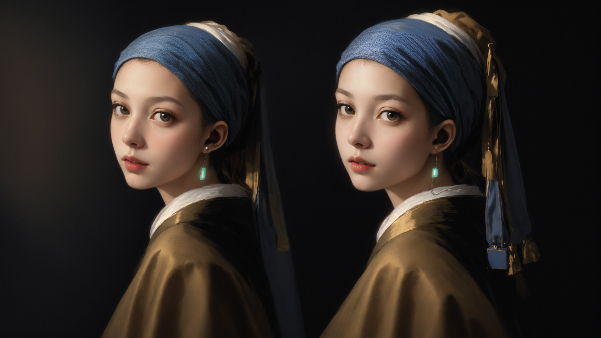 AI generated wallpaper featuring girl, woman, portrait