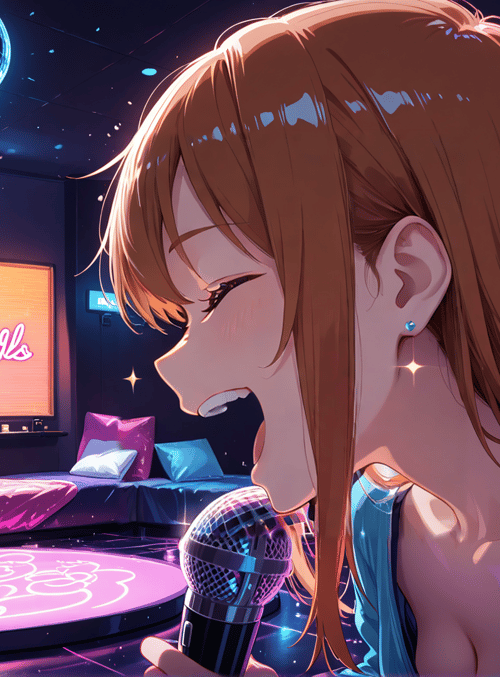 girl, mic, disco
