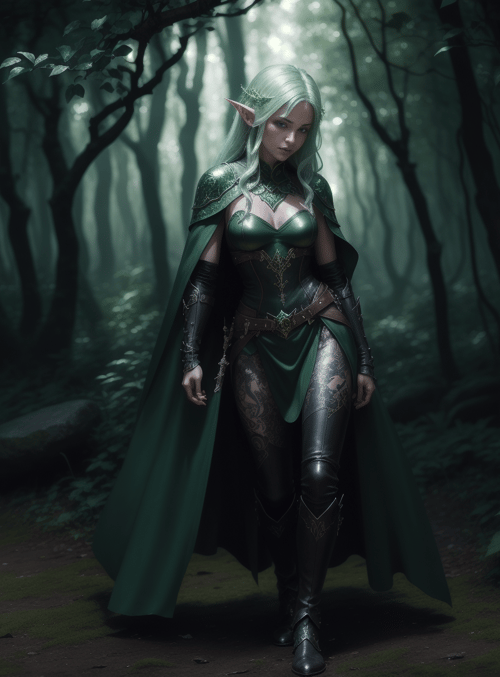 elves, swords, forest