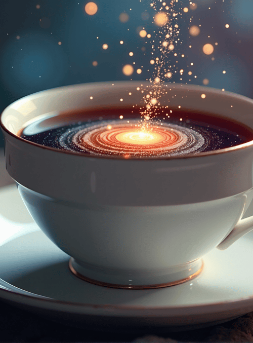 cup, coffee, sparks, plate, dust