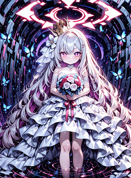 girl, butterfly, dress