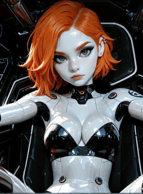 robot, pilot, cockpit, cyborg, futuristic