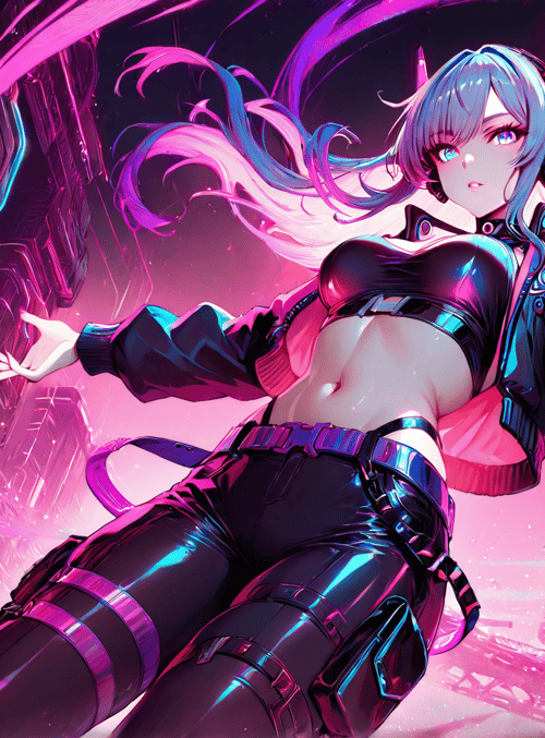 cyberpunk girl, anime character