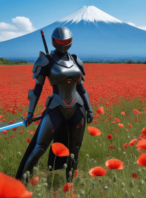 armor, sword, poppy