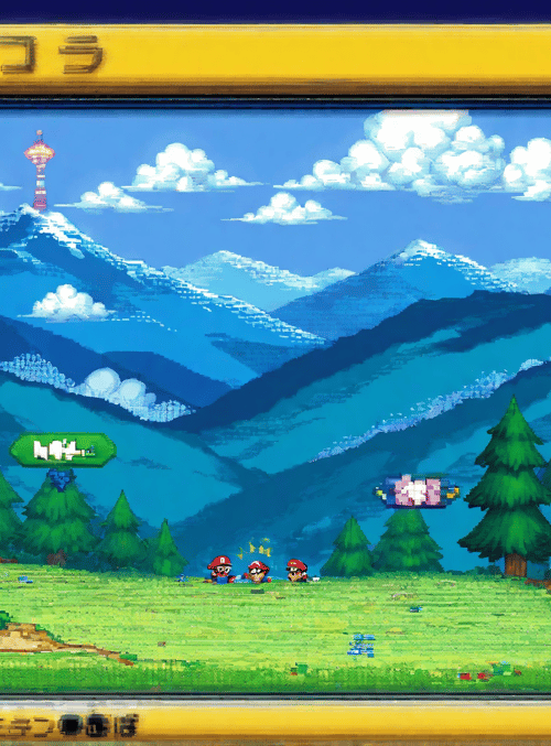 mario, mountains, forest
