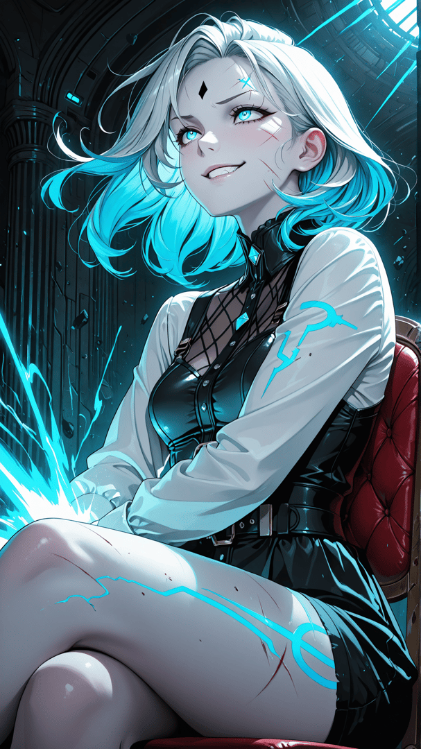 AI generated wallpaper featuring woman, cyberpunk, character