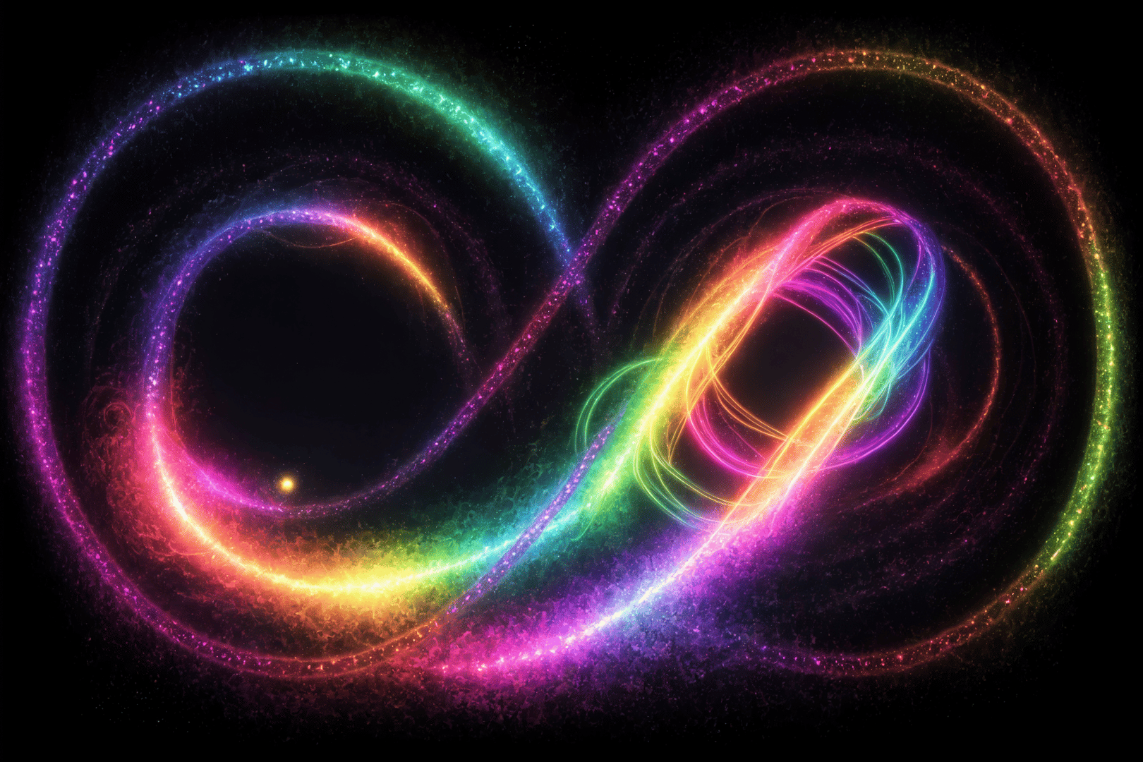 AI generated wallpaper featuring infinity symbol, nebula, galaxy