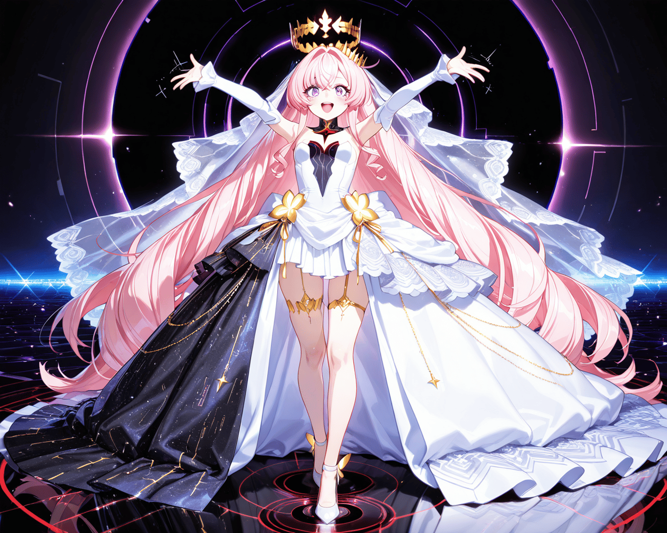 AI generated wallpaper featuring anime character, princess, bride