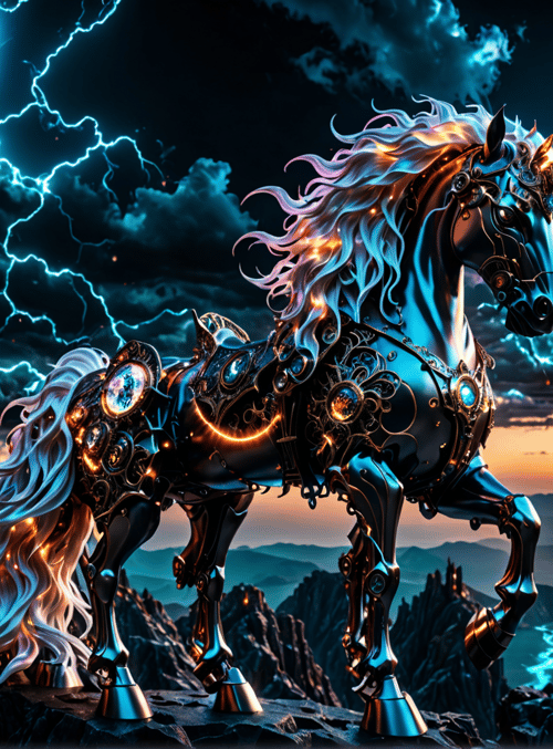 unicorn, castle, mountain
