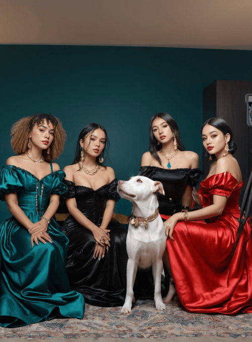women, dogs