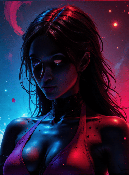 woman, feminine, neon