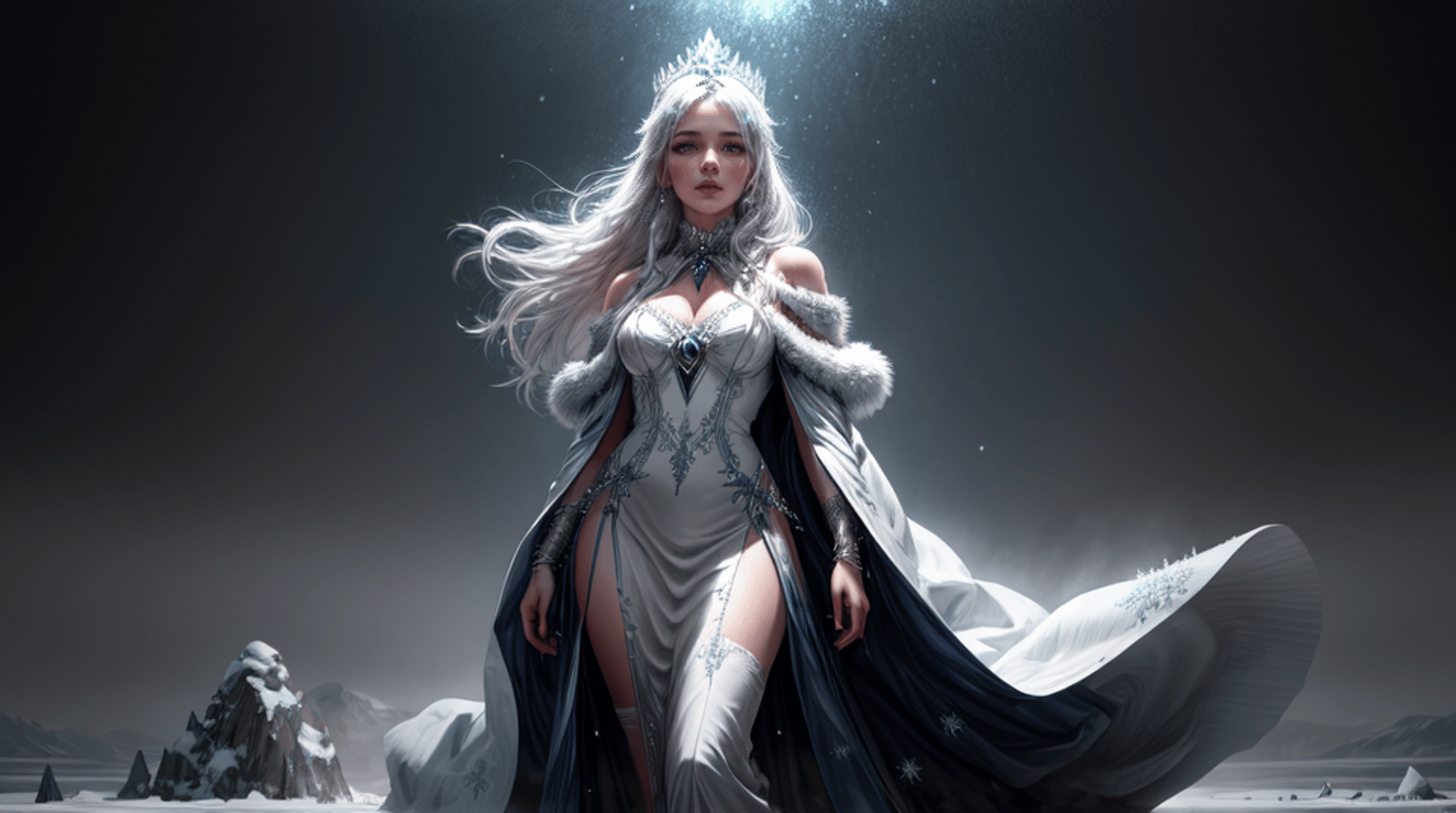 AI generated wallpaper featuring queen, frost, wraith