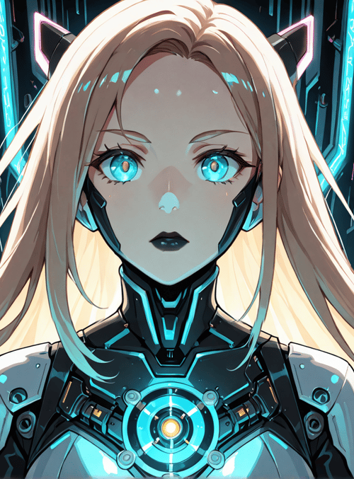 cyborg, female, robot, anime
