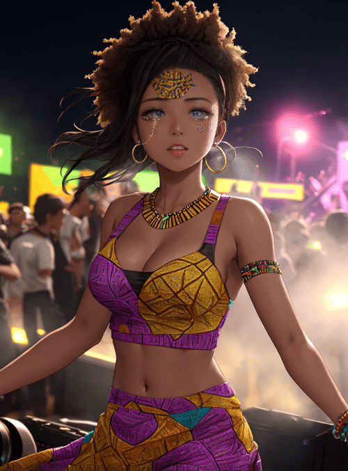 woman, party, crowd