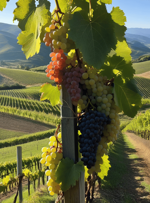 grapes, vineyard, mountains