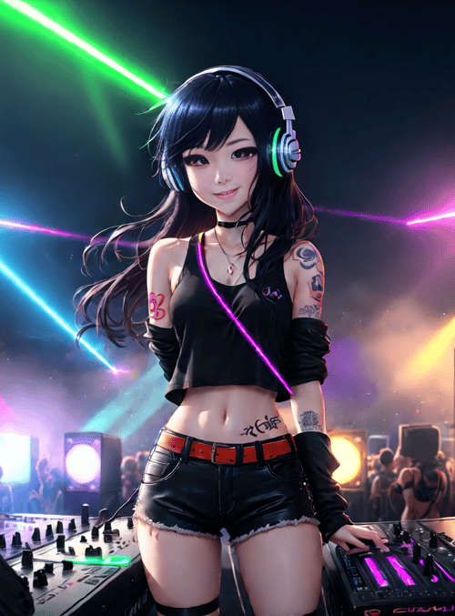 dj, woman, stage