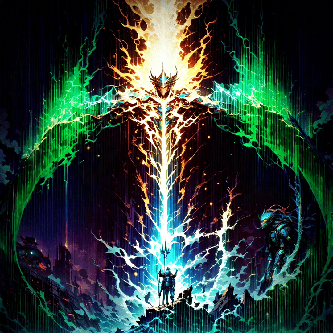 AI generated wallpaper featuring warrior, armor, giant