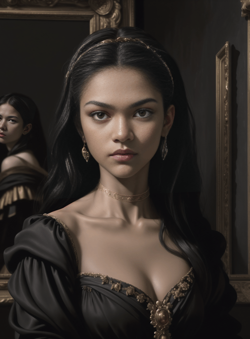 woman, portrait, mirror