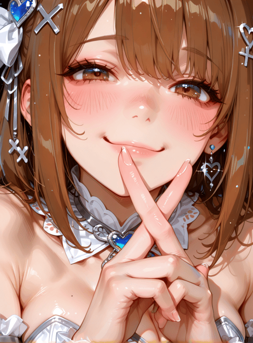fairy, anime girl, wings, ribbon, earring, choker, hand, stars, bow, hair