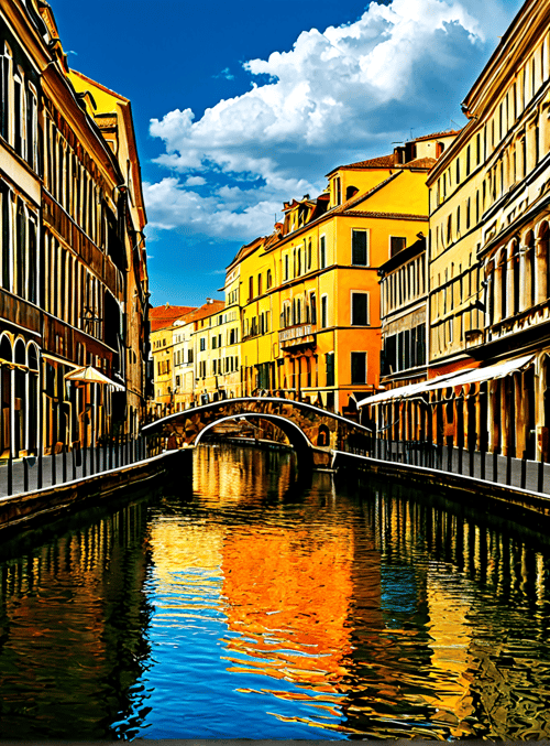 canal, buildings, bridge