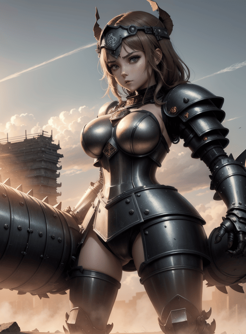 mech, warrior, cannon