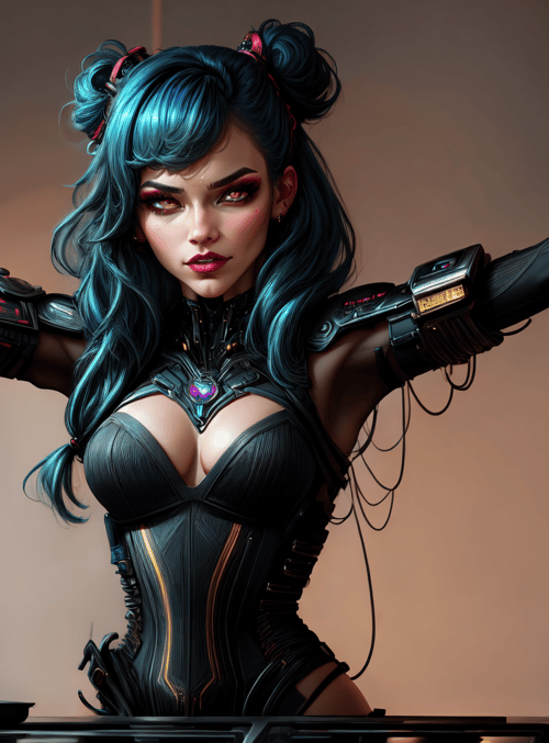 woman, cyborg, kitchen, pot, stove