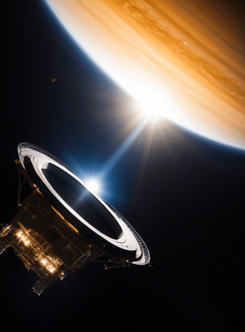 spacecraft, planet, sun