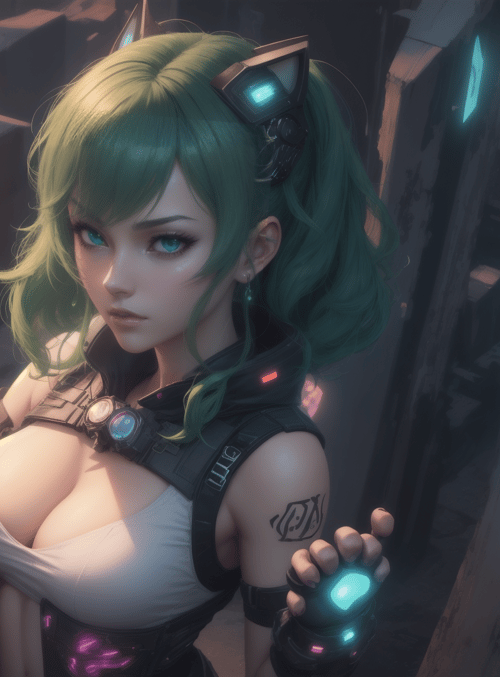 cyborg, woman, gadget