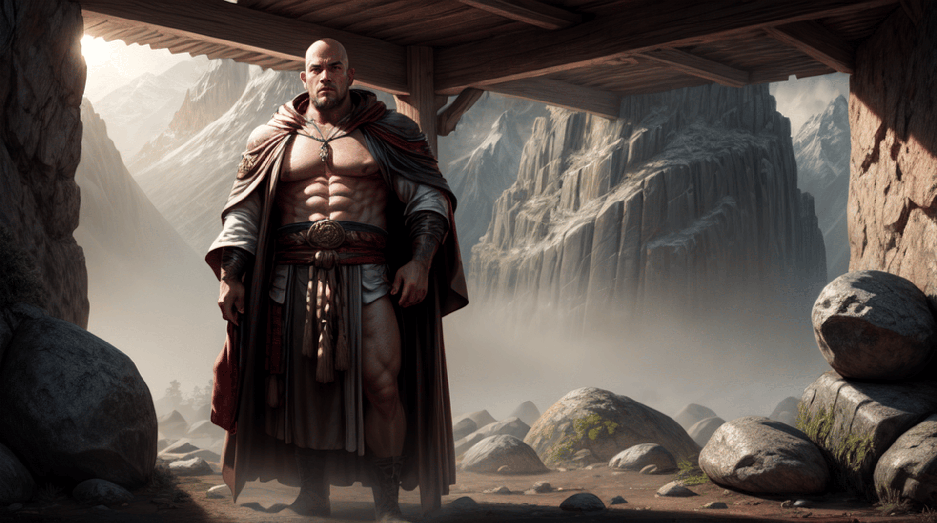 AI generated wallpaper featuring warrior, gladiator, hero
