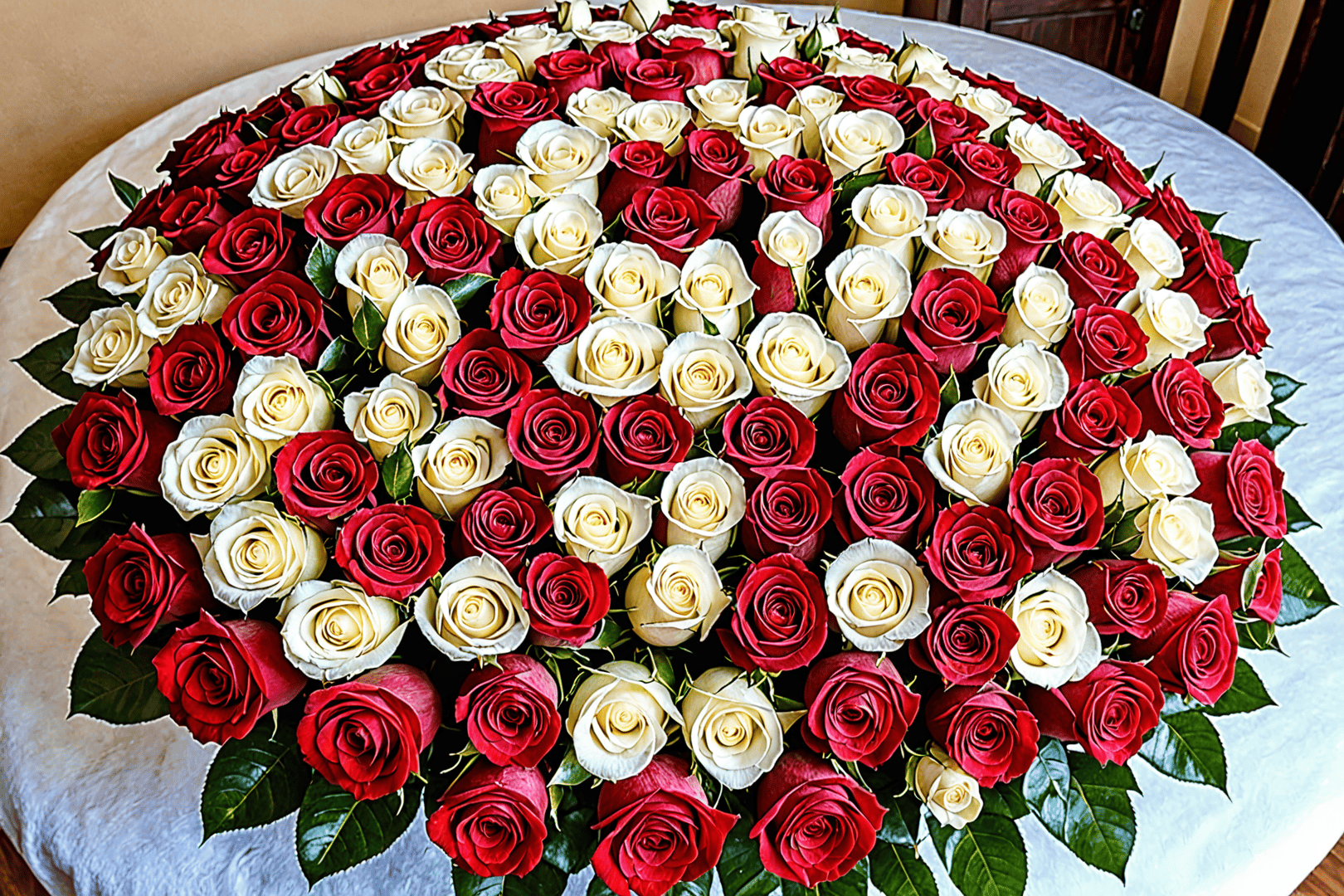 AI generated wallpaper featuring roses, bouquet, flowers