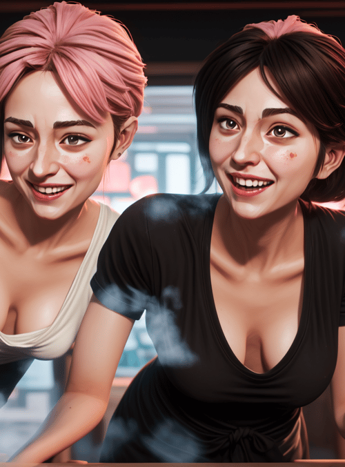 women, coffee, boba tea, cafe, smoke