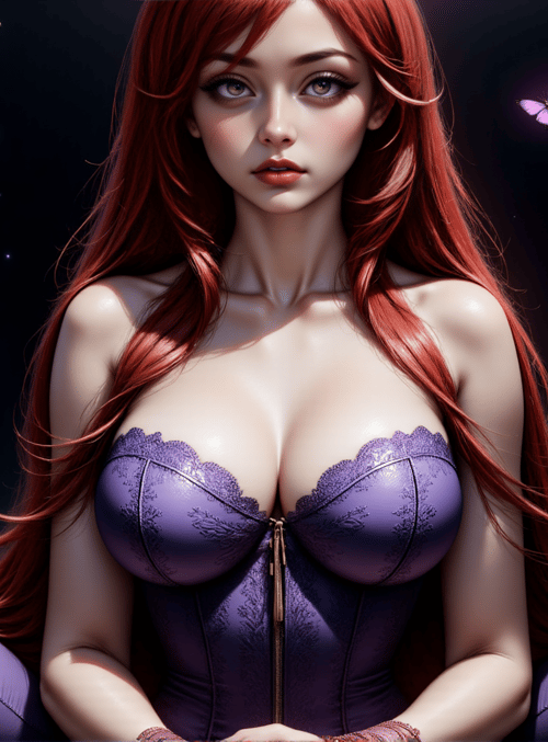 woman, butterflies, flowers