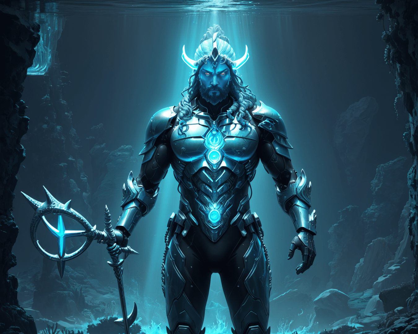 AI generated wallpaper featuring god, warrior, sword