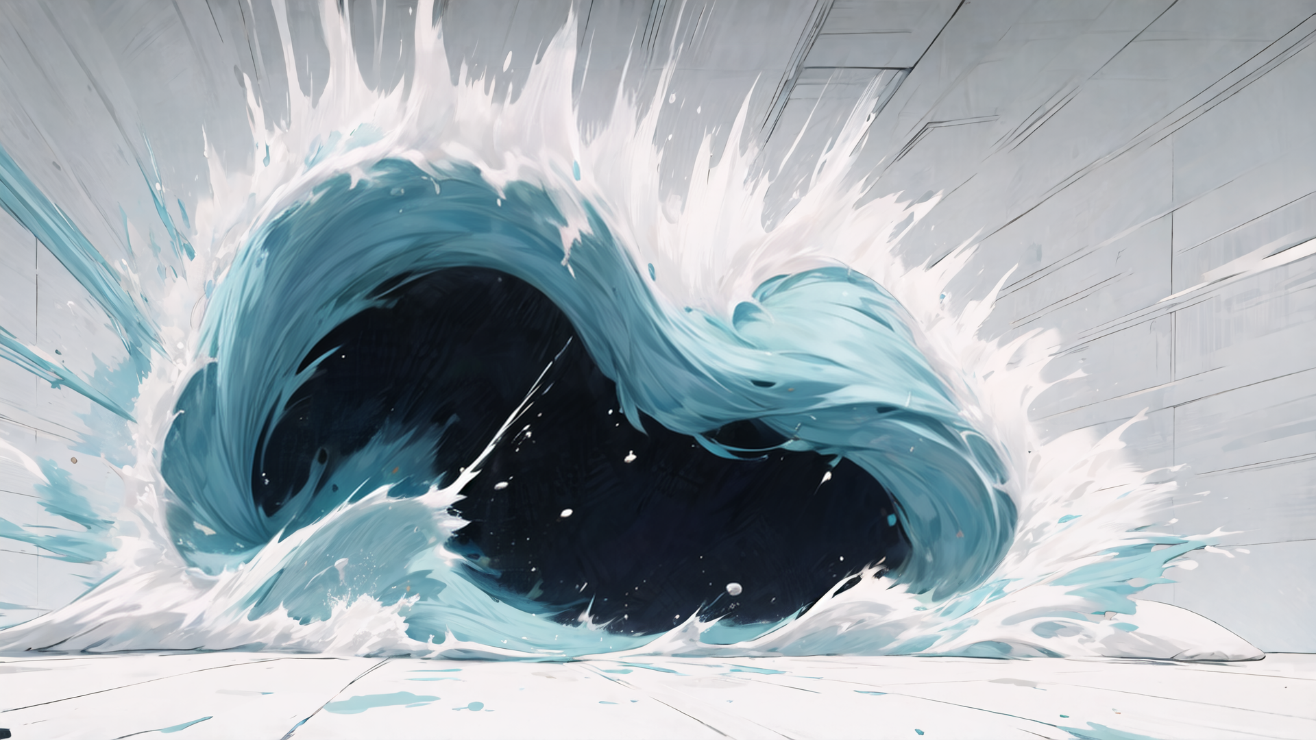 AI generated wallpaper featuring wave, water, void