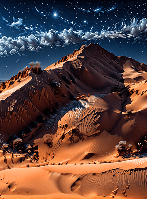 desert, moon, sand dunes