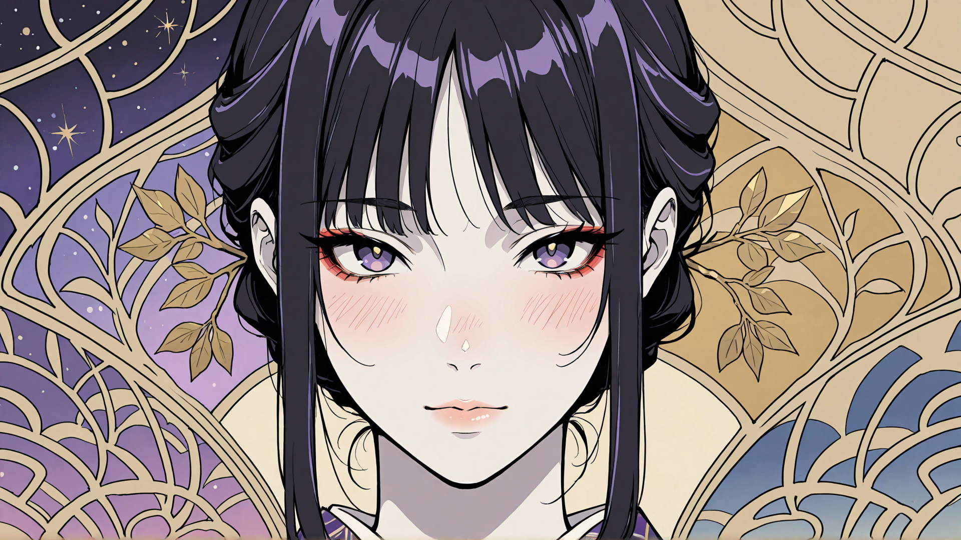 AI generated wallpaper featuring woman, anime, character