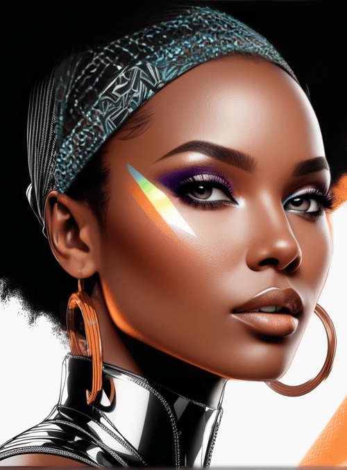 woman, headband, earrings