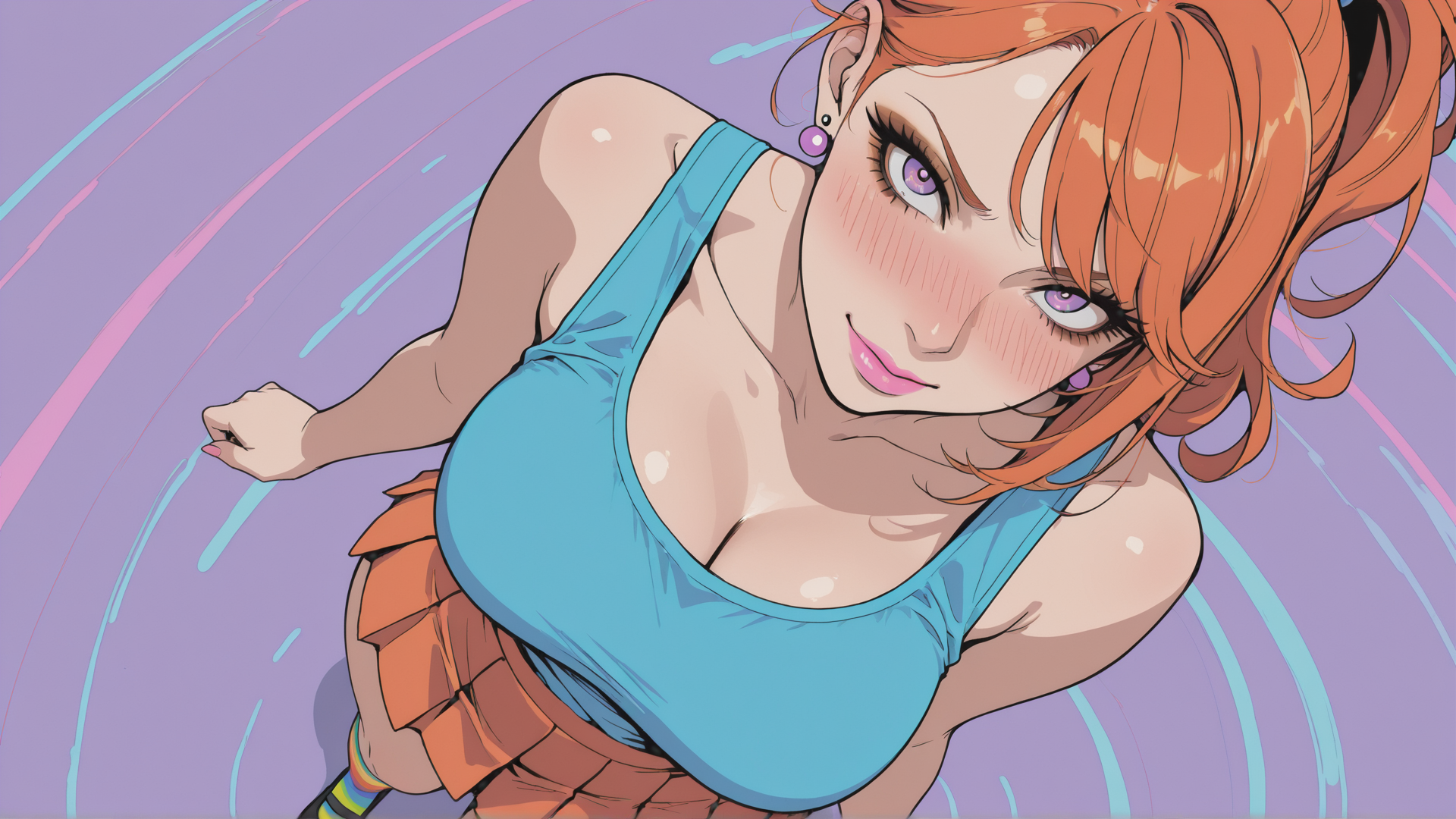 AI generated wallpaper featuring woman, character, anime