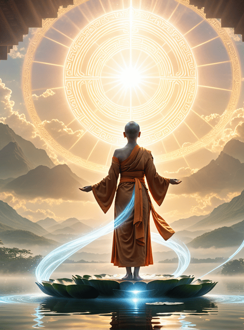 monk, lotus, mandala