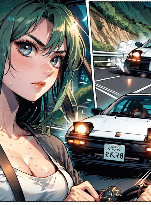 woman, car, road, driving, speed
