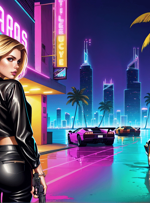 woman, car, city